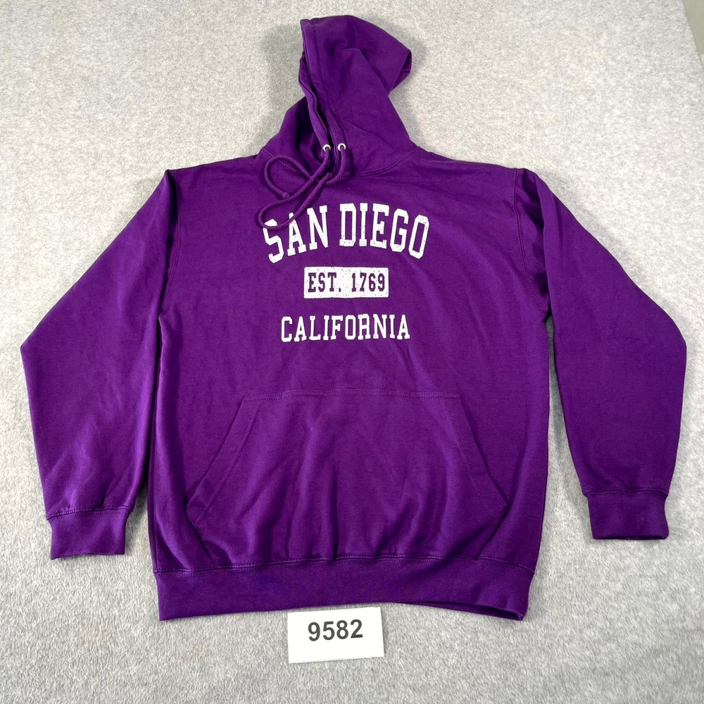 Republic Blues Hoodie Men Small Purple Cotton San Diego California Graphic Print